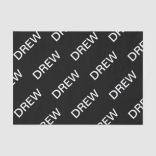 Customizable Text Bold Modern Black & White Tissue Paper