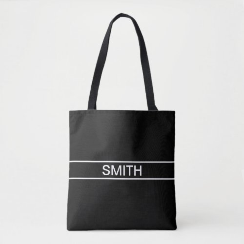 Customizable Text  Bold Modern Black  White Tote Bag