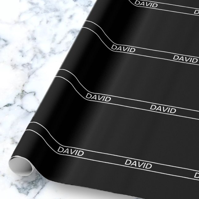 Customizable Text | Bold Modern Black & White Wrapping Paper (Creator Uploaded)