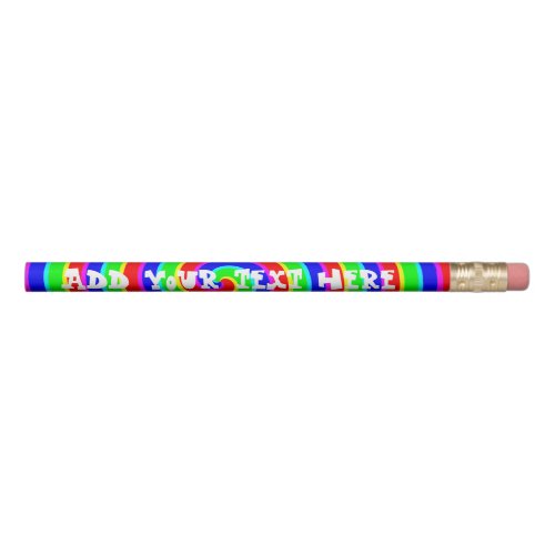 Customizable Text Bright Rainbow Pencil