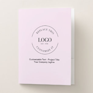  Customizable Text Business Logo website Pink Pocket Folder