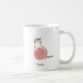 Customizable Text Cat and Ball of Yarn Author: Shi Coffee Mug