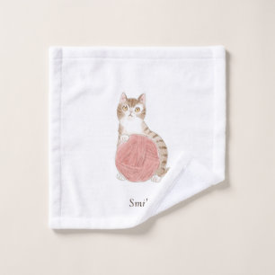 Customizable Text Cat and Ball of Yarn Author: Shi Wash Cloth