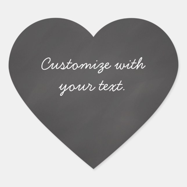 Customizable text chalkboard heart sticker (Front)