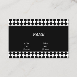 Customizable Text Check Black White Business Card