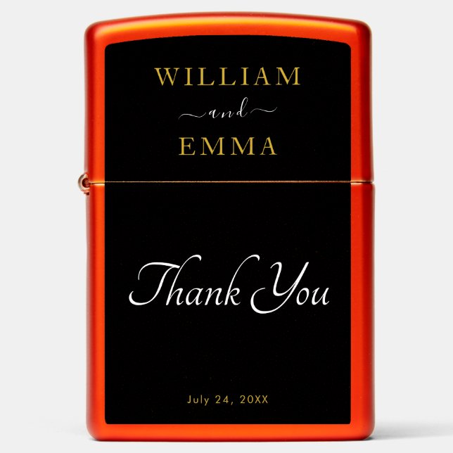 Customizable Text & Color – Wedding Thank You Zippo Lighter (Front)