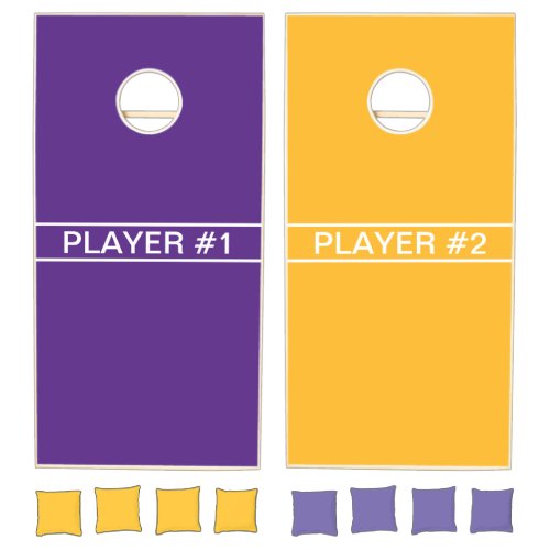 Customizable Text  Colors  Purple Yellow or DIY Cornhole Set