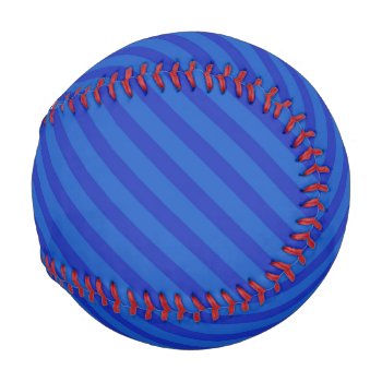 Customizable Text Diagonal Dark Cobalt Blue Stripe Baseball by sumwoman at Zazzle