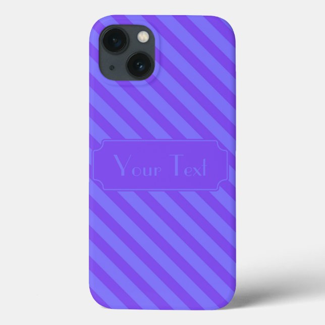 Customizable Text Diagonal Violet Purple Stripes Case-Mate iPhone Case (Back)