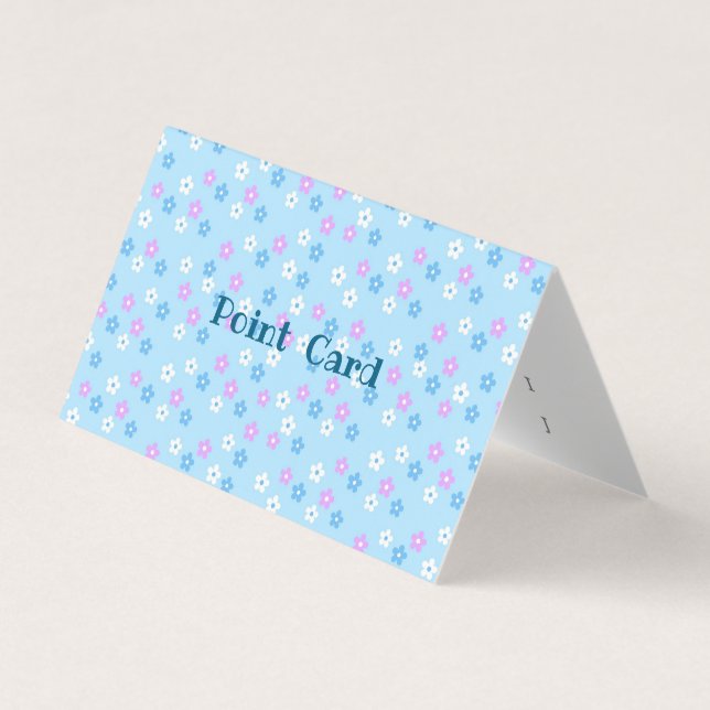 Customizable Text Flower Blue Business Card (Front)
