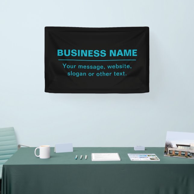 Customizable Text for Business Etc. Editable Black Banner (Tradeshow)