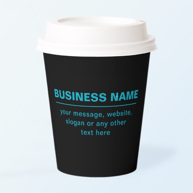 Customizable Text for Business Etc. Editable Black Paper Cups (Creator Uploaded)