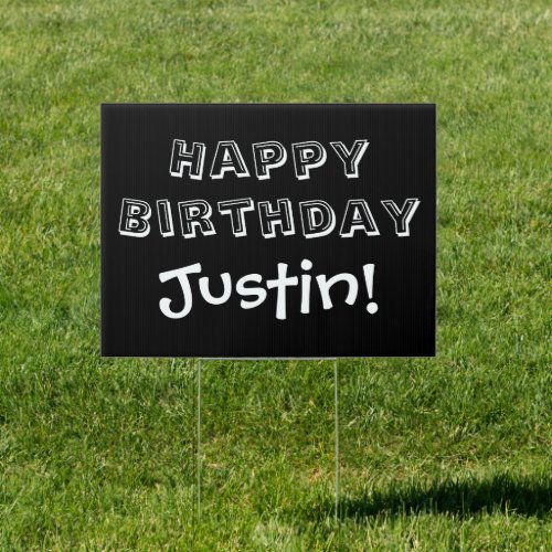 Customizable Text Happy Birthday Sign