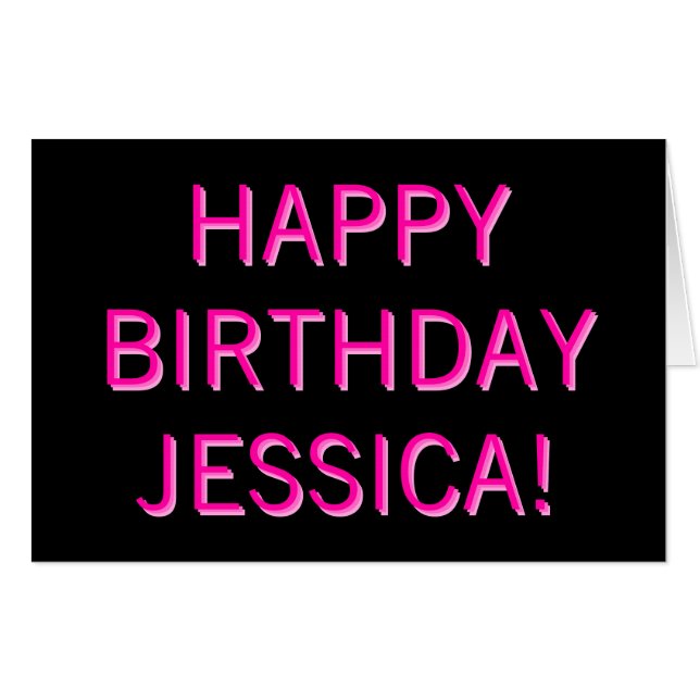 Customizable Text Happy Birthday to Any Name Card (Front Horizontal)