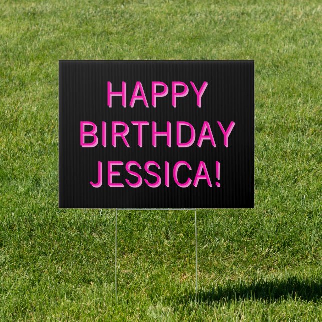 Customizable Text Happy Birthday to Any Name Sign (Insitu)
