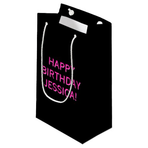 Customizable Text Happy Birthday to Any Name Small Gift Bag