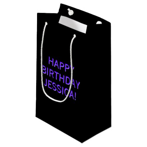 Customizable Text Happy Birthday to Any Name Small Gift Bag