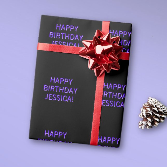 Customizable Text Happy Birthday to Any Name Wrapping Paper (Creator Uploaded)