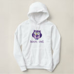Customizable Text Hoot Owl Embroidered Apparel Embroidered Hoodie at Zazzle