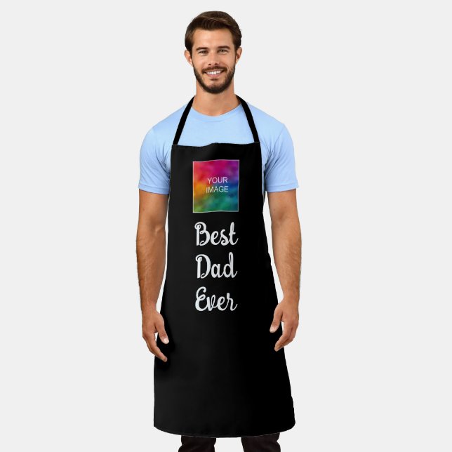 Customizable Text Image Template Best Dad Ever Apron (Worn)