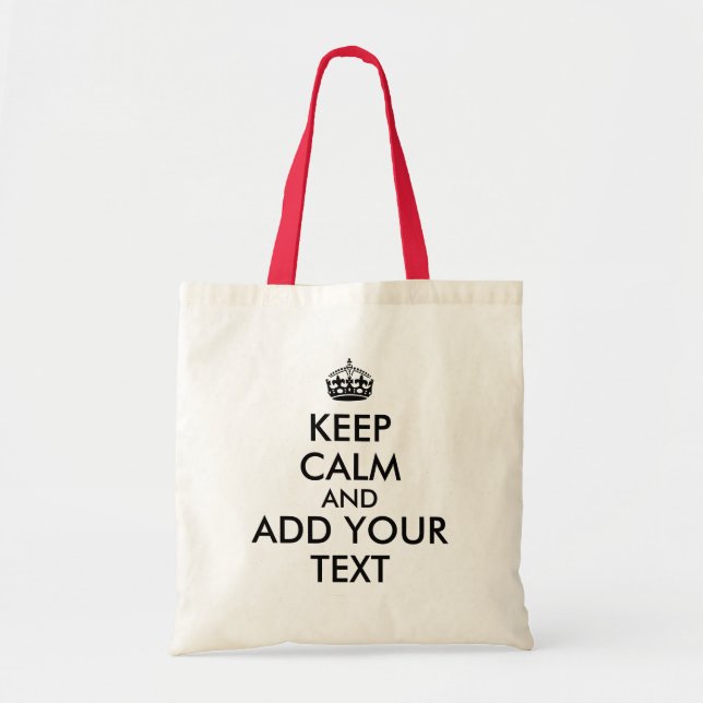 Customizable Text Keep Calm Shopping Bags Template (Front)