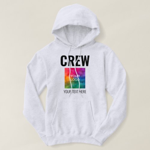 Customizable Text Logo Double Sided Mens Crew Hoodie