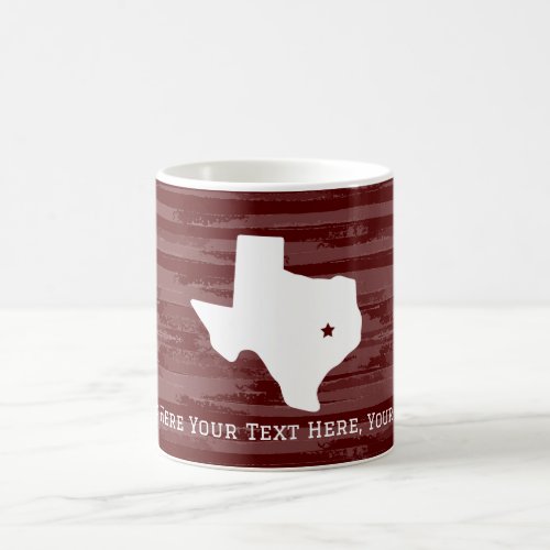 Customizable Text Maroon Texas C_Stat Star Mug
