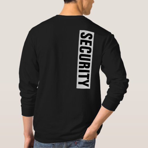 Customizable Text Mens Black  White Security T_Shirt