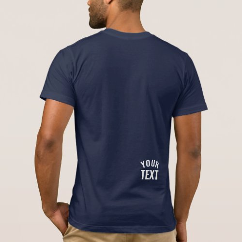 Customizable Text Navy Blue Mens Modern Template T_Shirt