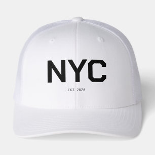 Customizable Text NYC Est 6 Panel Retro Trucker