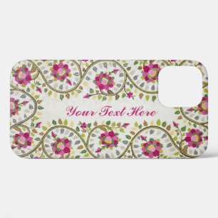 Customizable Text, Peonies Pattern, William Morris iPhone 12 Case