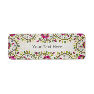 Customizable Text, Peonies Pattern, William Morris Label
