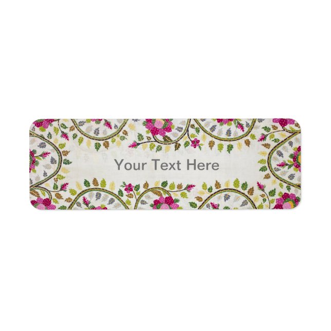 Customizable Text, Peonies Pattern, William Morris Label (Front)