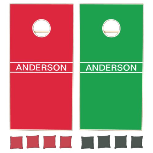 Customizable Text  Red  Green Christmas Cornhole Set