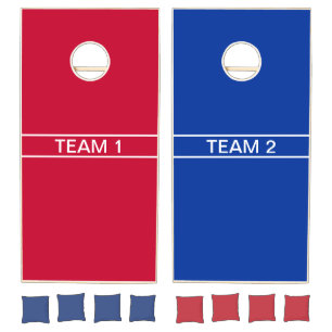 Customizable Text Red White & Blue Cornhole Set