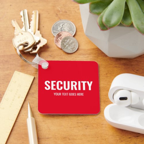Customizable Text Security Template Square Keychain