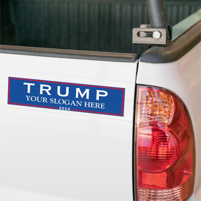 Customizable Text/Slogan Vote Trump 2024 Blue/Red  Bumper Sticker (On Truck)