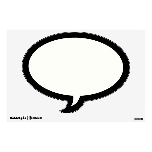 Customizable Text Speech Bubble Wall Decal (Front)