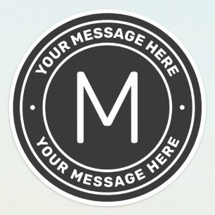 Customizable Text Template Black Sticker
