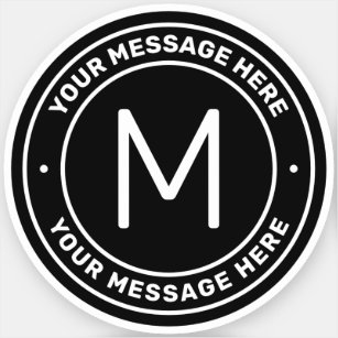 Customizable Text Template   Black Sticker