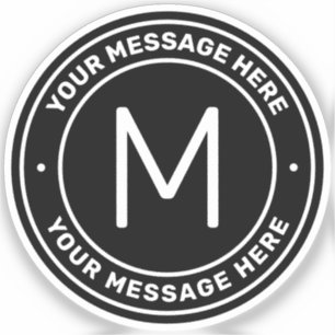 Customizable Text Template Black Sticker