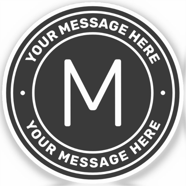 Customizable Text Template | Black Sticker (Front)