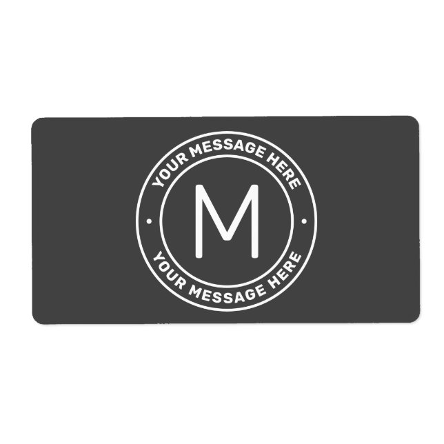 Customizable Text Template  | Dark Grey & White Label (Front)