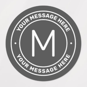 Customizable Text Template Dark Grey & White Labels