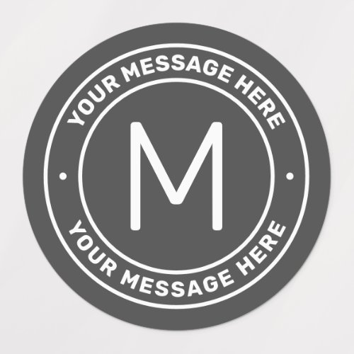 Customizable Text Template   Dark Grey  White Labels