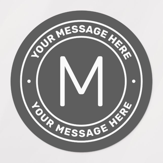 Customizable Text Template  | Dark Grey & White Labels (Design 1)