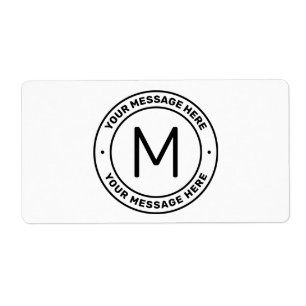 Customizable Text Template White & Black Label