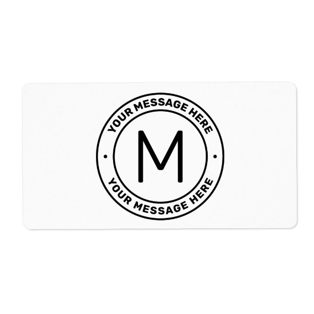 Customizable Text Template  | White & Black Label (Front)