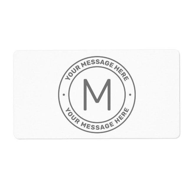Customizable Text Template  | White & Grey Label (Front)