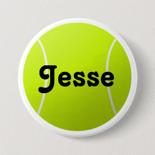 Customizable Text Tennis Ball for Players & Fans Pinback Button
